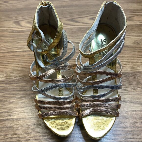 Michael Kors Maddie Dress Platform High Heels Sandals Rose Gold Multi Size 6.5M - Picture 7 of 11